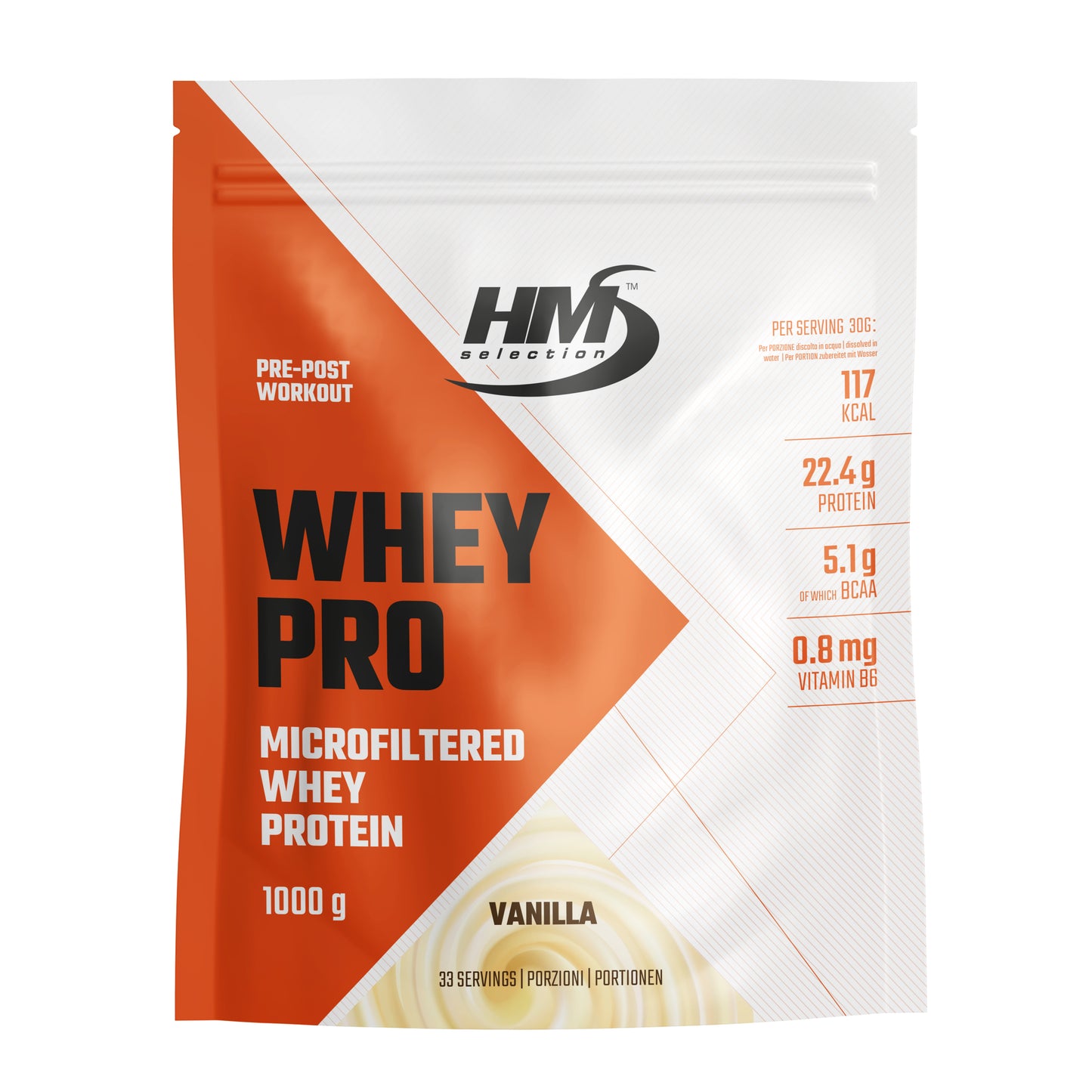 WHEY PRO, 1000g - integratore alimentare concentrato di proteine del siero del latte