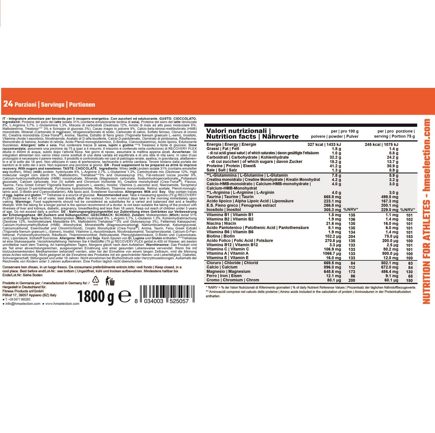 RECOVERY PLEX, 1800g - per una rigenerazione fisica veloce