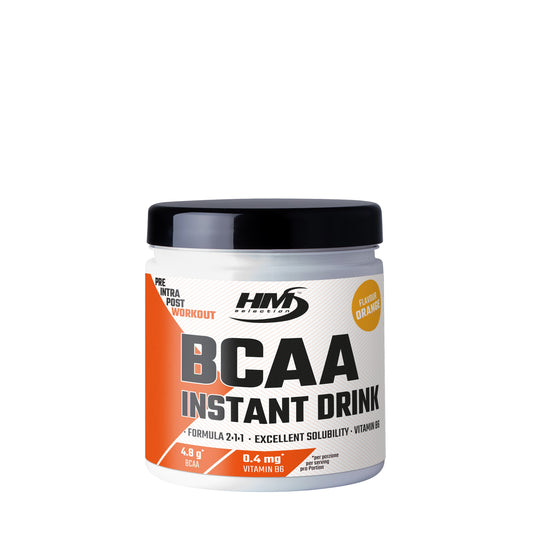 BCAA Instant Drink, Arancia, 450g - integratore alimentare di aminoacidi ramificati con vitamina B6 in polvere per bevanda istantanea