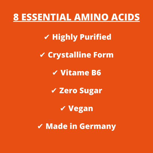 8 Essential Amino Acids, 200 Kapseln - Nahrungsergänzungsmittel mit essentiellen Aminosäuren und Vitamin B6