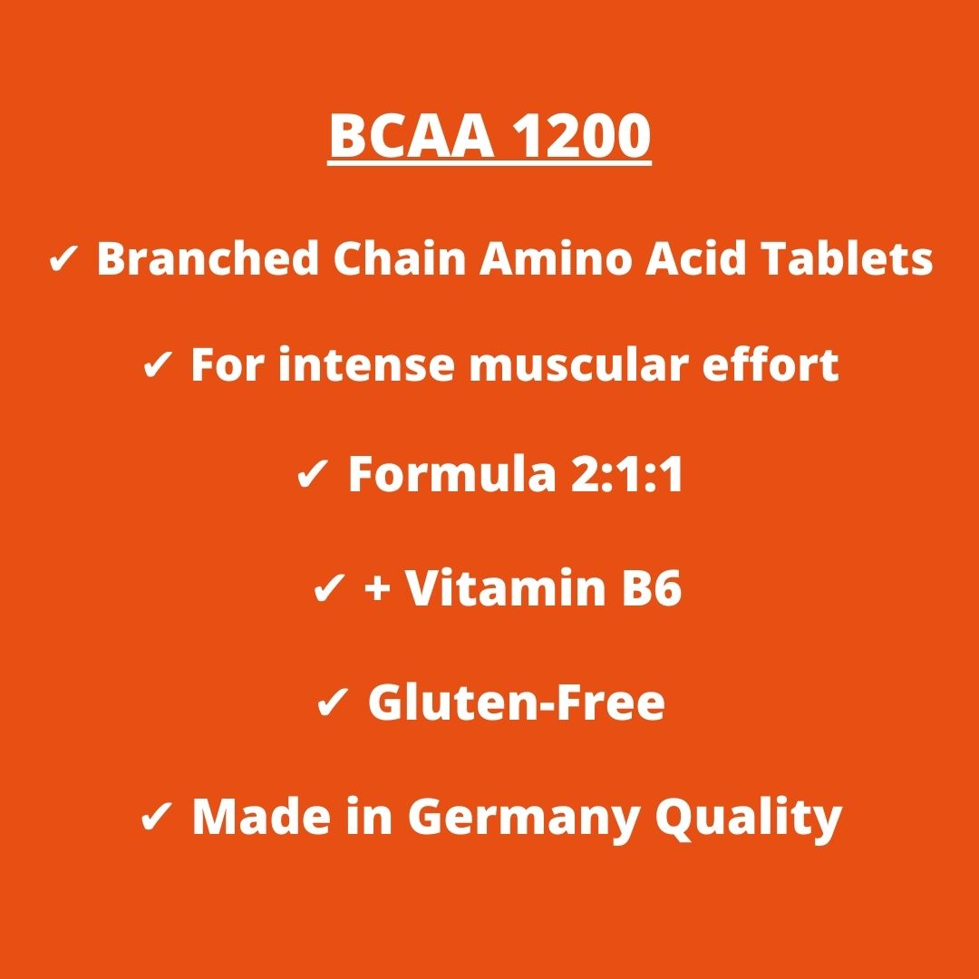 BCAA 1200, 300 compresse - integratore alimentare di aminoacidi a catena ramificta con rapporto 2:1:1 e arricchito con vitamina B6