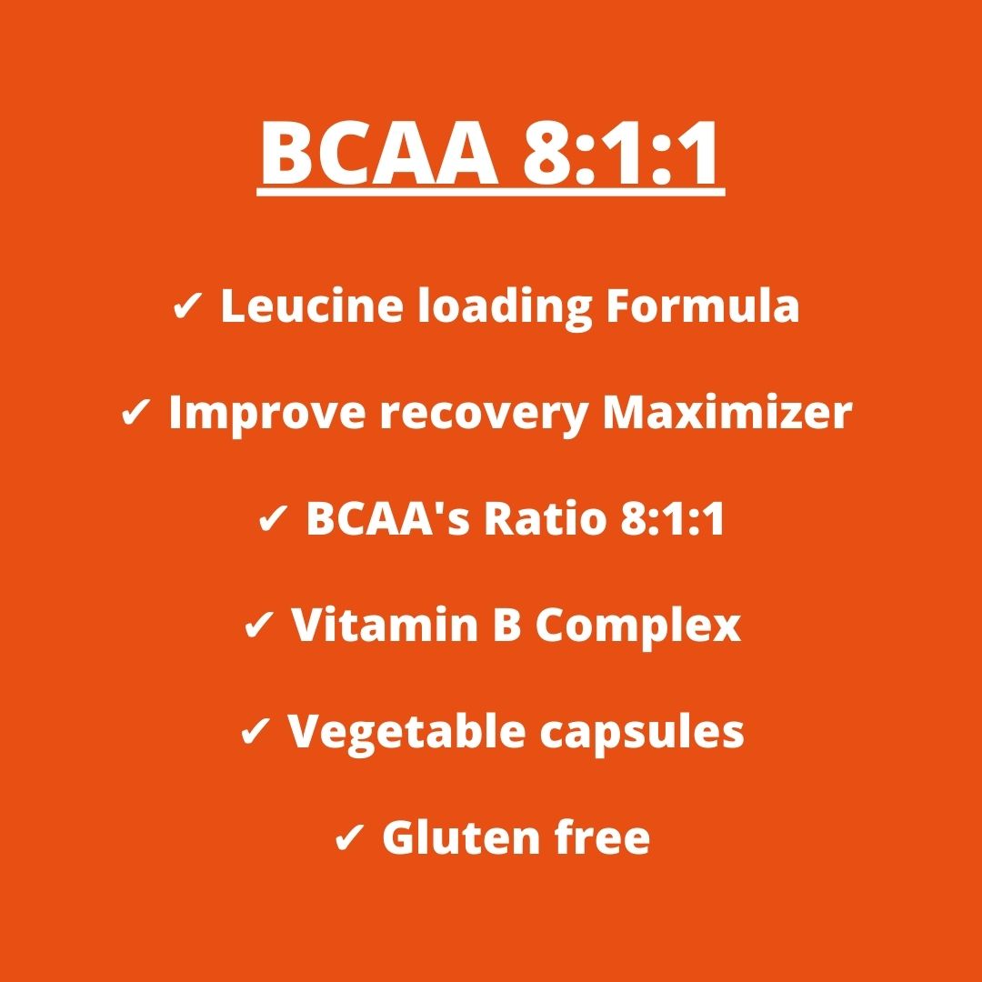 BCAA 8:1:1, 300 Kapseln - Nahrungsergänzungsmittel mit verzweigtkettigen Aminosäuren in einem Verhältnis von 8:1:1