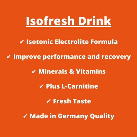 ISO-FRESH-DRINK, 500g - preparato per bevanda isotonica di reintegrazione delle perdite idrosaline durante l'attività fisica degli sportivi