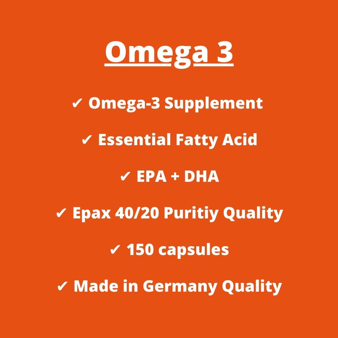 OMEGA 3 - Nahrungsergänzungsmittel mit hohen Mengen an ungesättigten essentiellen Fettsäuren (150 Kapseln)